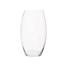 [AD01580] Glass Vase 30x15cm Barrel Clear-Base CH30LD