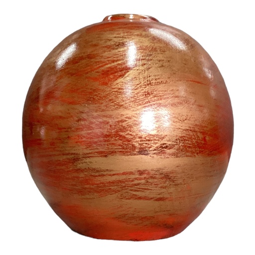 [AD04357] Vase AC 20x17cm Oslo Bulb-Metallic