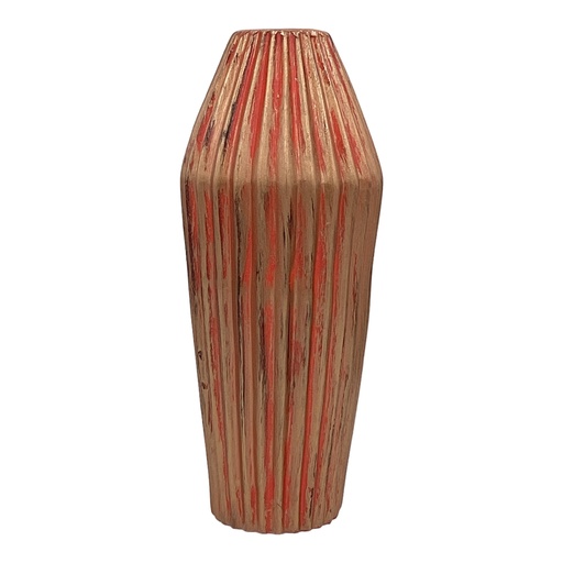 [AD04748] Vase AC 29x8cm Forest Ribbed-Metallic