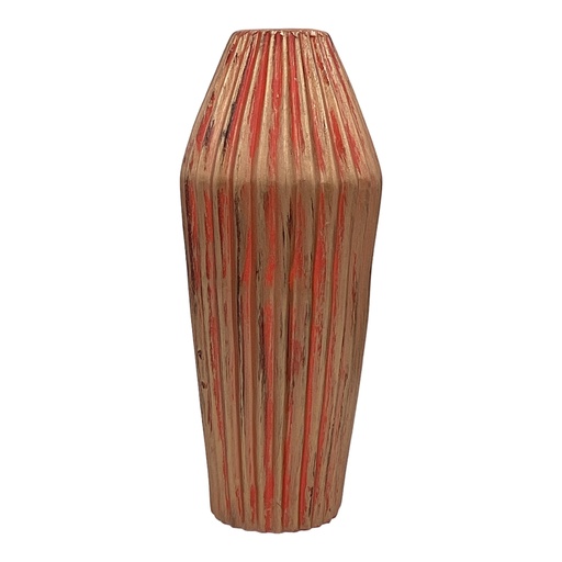[AD04748] Vase AC 29x8cm Forest Ribbed-Metallic