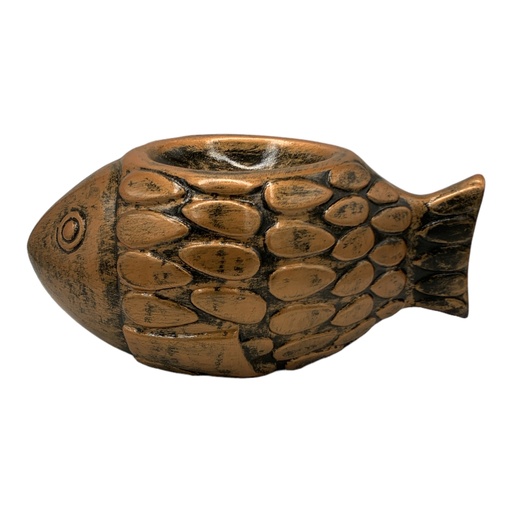 [AD04770] Decor Ornament AC 13x28cm Fish Planter-Metallic