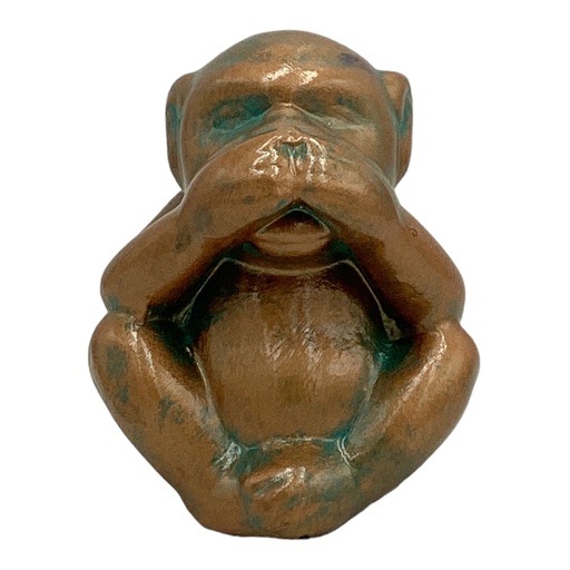 [AD04903] Decor Ornament 12x9x7cm Monkey Speak No Evil-Metallic