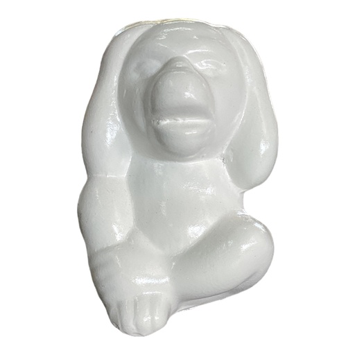 [AD04906] Decor Ornament 12x9x7cm Monkey Hear No Evil-Base