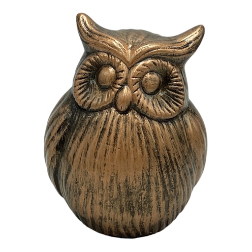 [AD05578] Decor Ornament AC 17x14x10cm Owl-Metallic