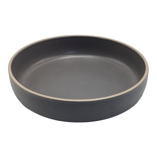 [AD06766] Bowl 20x4cm Speckeled Grey With Border 2307-111