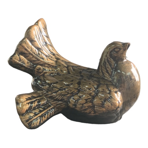 [AD07793] Decor Ornament 21x19x12cm Dove-Metalic