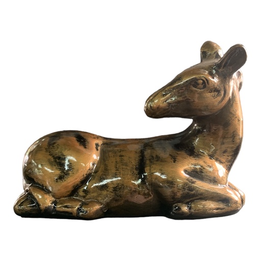 [AD07805] Decor Ornament 30x21x13cm Horse Sitting-Metallic