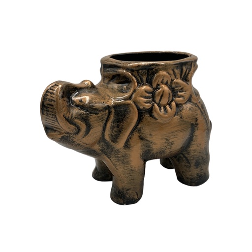 [AD07806] Decor Ornament 22x17x11cm Elephant Planter-Metallic