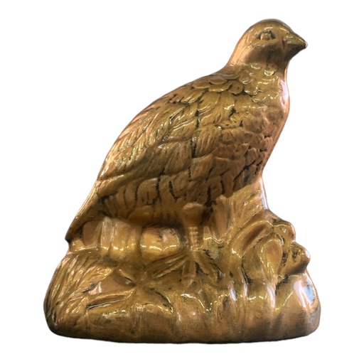 [AD07807] Decor Ornament 19x20x13cm Sparrow and Nest-Metallic