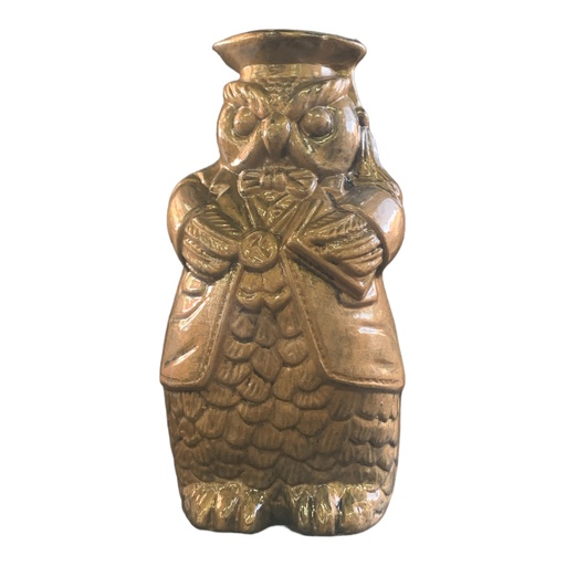 [AD07810] Decor Ornament 20x10x10cm Mr.Owl-Metallic