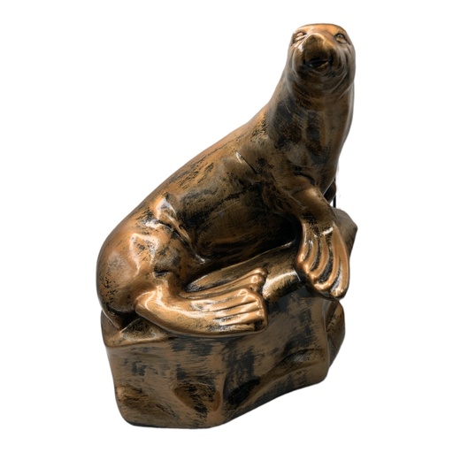 [AD07904] Decor Ornament 46x33x22cm Sea Lions-Metallic