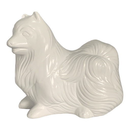 [AD07941] Decor Ornament14x16x8cm American Eskimo Dog Small-Base