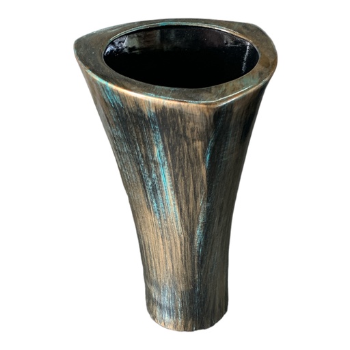 [AD08059] Decor Vase 26x14x16cm Conical-Metallic