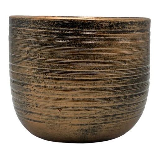 [AD08245] Planter 12x15cm Ribbed Mini-Metallic