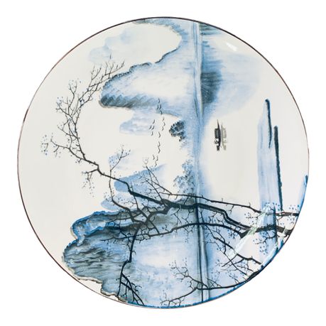 [AD08335] Plate 20.5cm Landscape Painting RVT2023-303