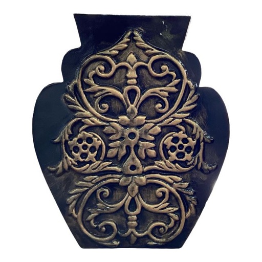 [AD08447] Decor Vase 24x21x10 Embossed-Metallic