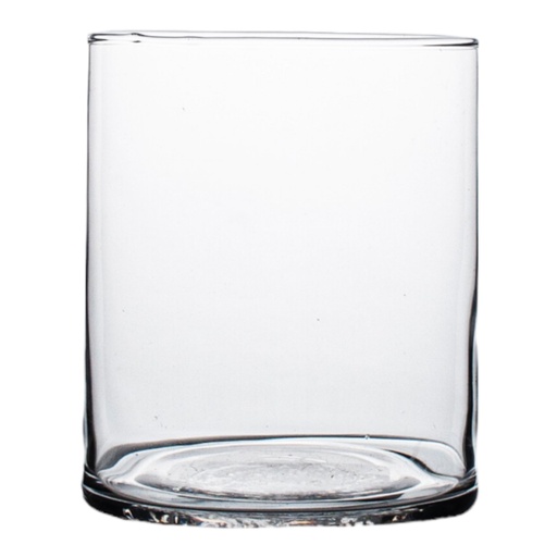 [AD09097] Glass Vase 12x10cm Cylinder Clear VAS1012BK