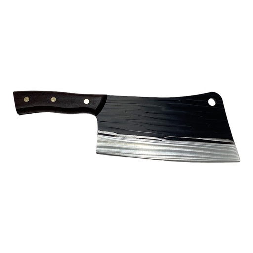 [AD09155] Cleaver 20x10cm Stainless Steel-Black Blade Wooden Handle N869086