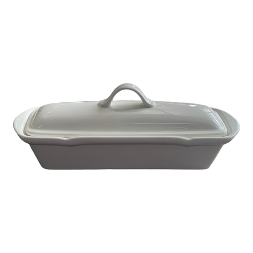 [AD09236] Casserole 28.3x9x10cm Porcelain Rect White ZLF-R005