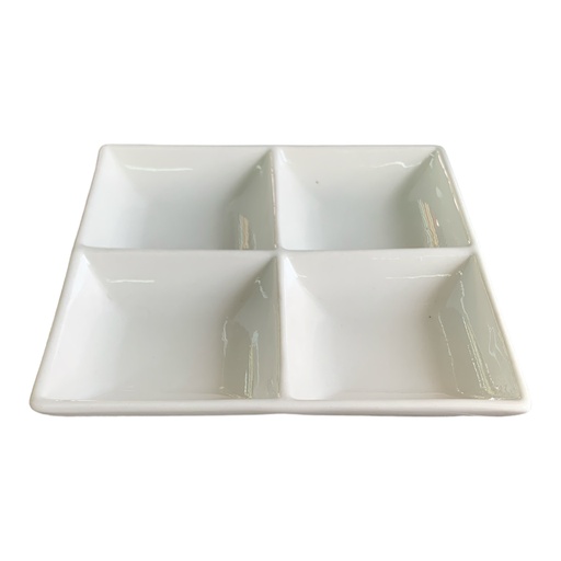 [AD09278] Dish 17x17x2.5cm 4 Division Square Conti