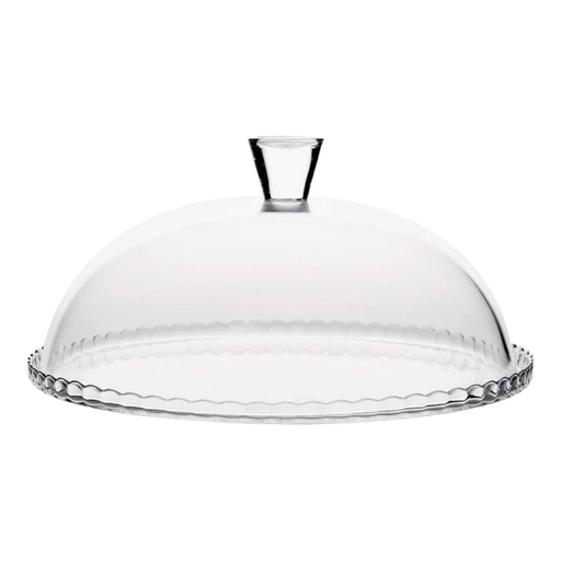 [AD09343] Cake Plate & Dome 32x15cm Clear Glass 95198