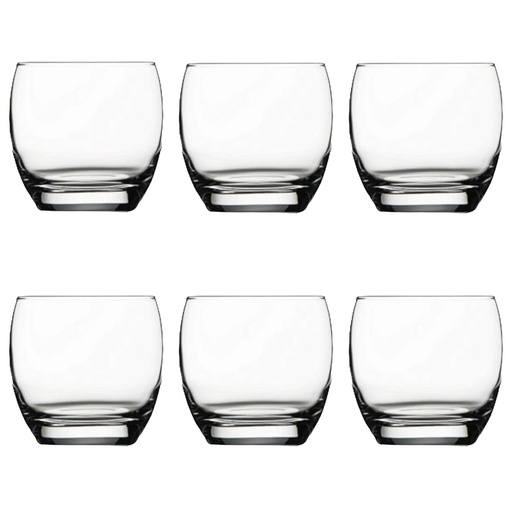 [AD09344] Whisky 6pc 340ml Barrel Glass 41010