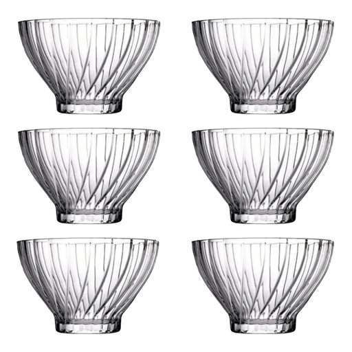 [AD09351] Bowl 6pc 290ml Bouquet Glass 530226