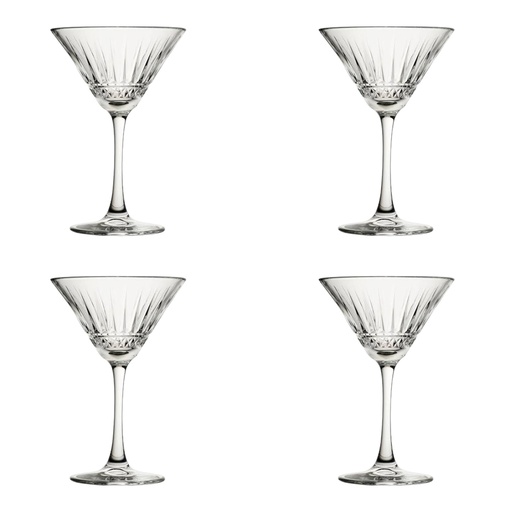 [AD09357] Cocktail Glass 4pc 220ml Coupe Elysia 440328