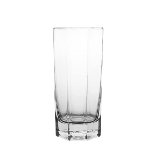 [AD09425] Tumbler 6pc 340ml Octagonal Glass JS1001