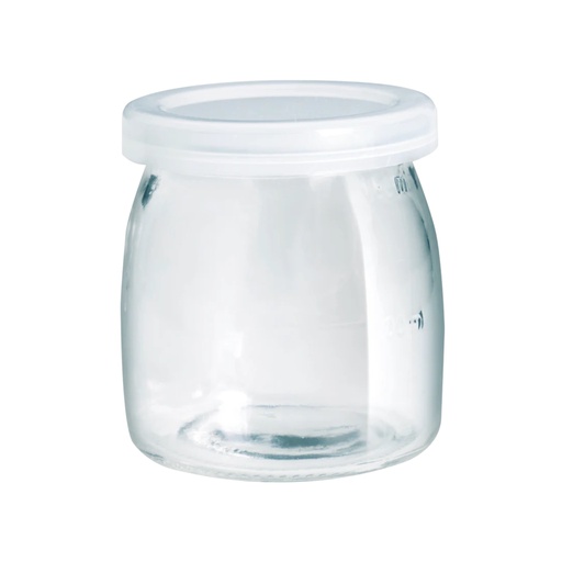 [AD09443] Jar 150ml 72x65mm Glass Yoghurt With Plastic Lid 60107