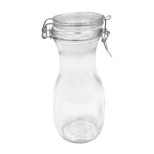 [AD09444] Carafe 1lt 265x90mm Glass With Resealable Clip Top Lid 27212