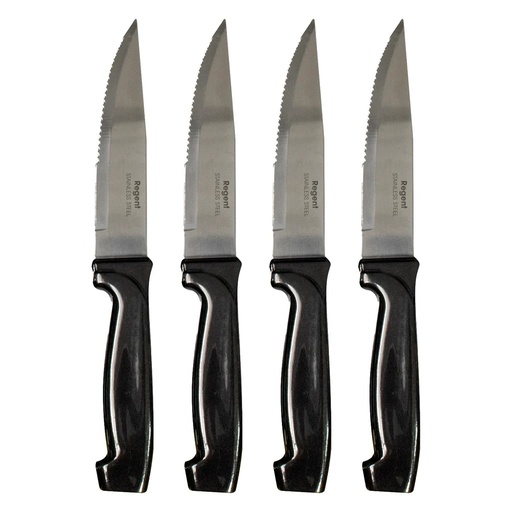 [AD09471] Steak Knife 4pc Jumbo With Black Handle Regent - 21326