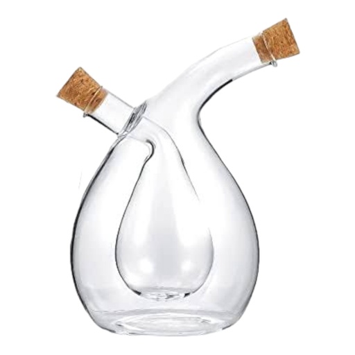 [AD09480] Oil & Vinigar 15x6cm Cruet Glass Hand Made