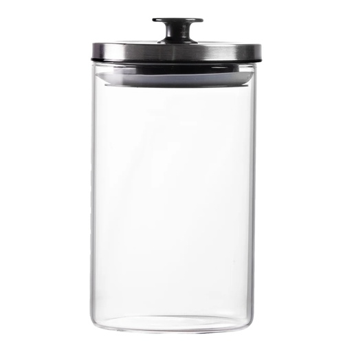 [AD09499] Cannister 17x10cm Glass Borocilicate With Metal Lid Regent 11332/27115