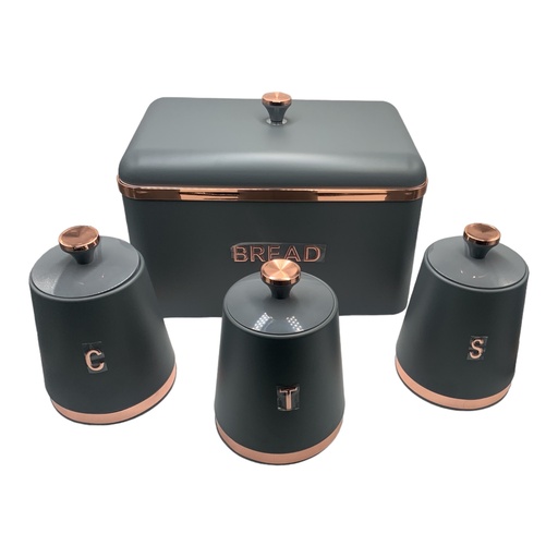 [AD09520] Bread Bin and Cannister 4pc Set Monza RHW-379