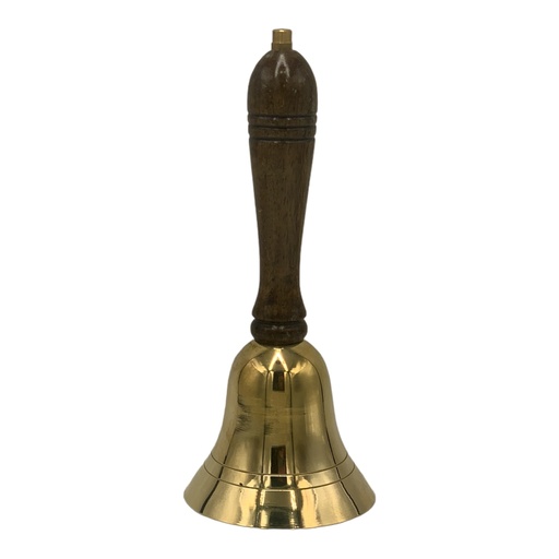 [AD09612] Hand Bell 18cm Wodden Handle Gold DT BRM-1495/L